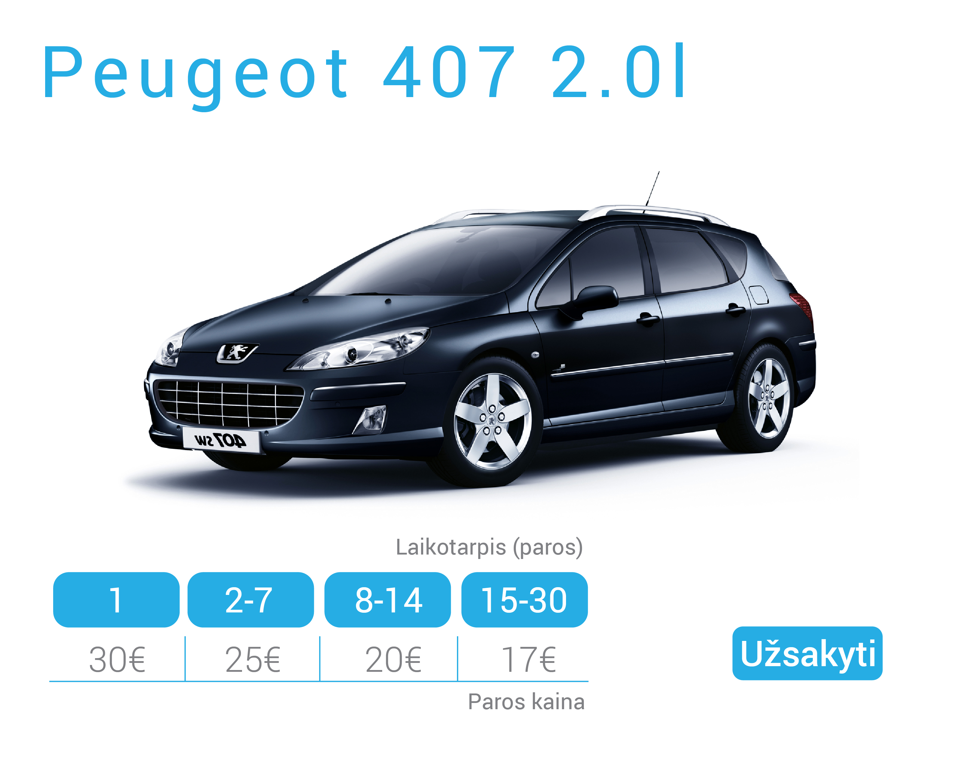 Peugeot 407 nuoma Alytuje